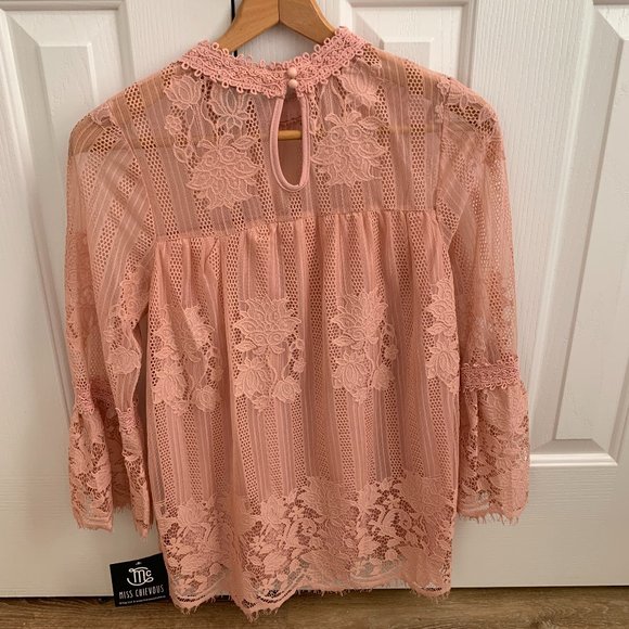 Pink Lace Blouse Miss Chevious Brand - Picture 5 of 6